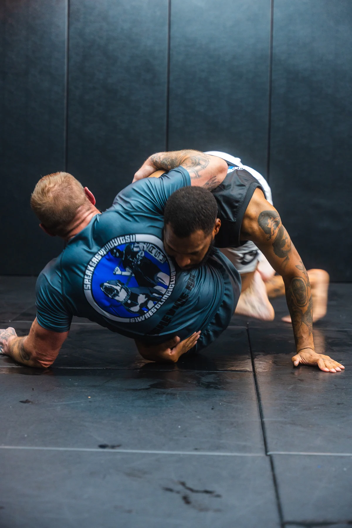 Experienced Brazilian Jiu-Jitsu students training